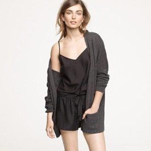 J. Crew Black Drapey Tie-Waist Romper